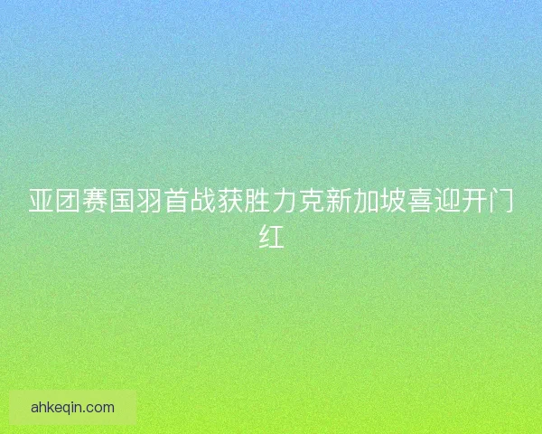 亚团赛国羽首战获胜力克新加坡喜迎开门红