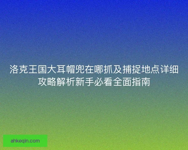 洛克王国大耳帽兜在哪抓及捕捉地点详细攻略解析新手必看全面指南
