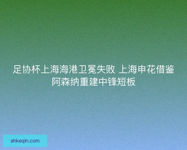 足协杯上海海港卫冕失败 上海申花借鉴阿森纳重建中锋短板